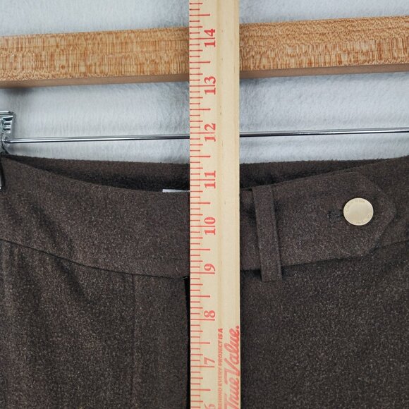 Calvin Klein Pants Womens 12 Brown Mid Rise Wide Leg Flat Front Classic Trousers - Picture 4 of 11